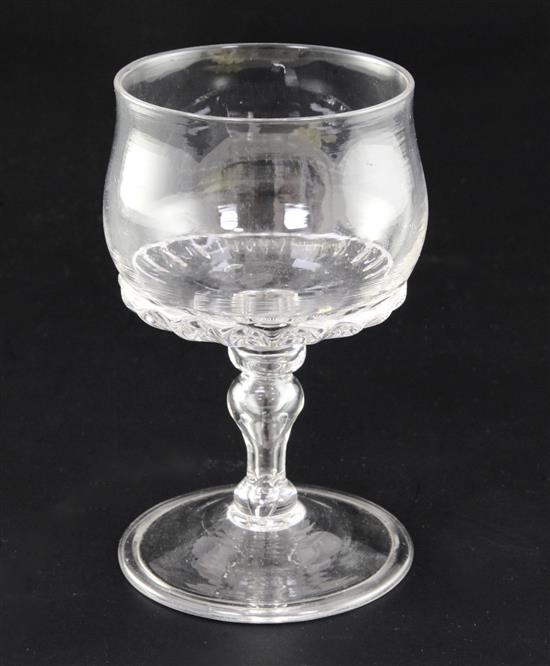 An English sweetmeat glass, c.1720-30, 14.5cm